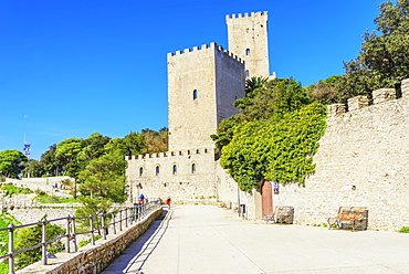 View of Balio Castle, Erice, Sicily, Italy, Europe