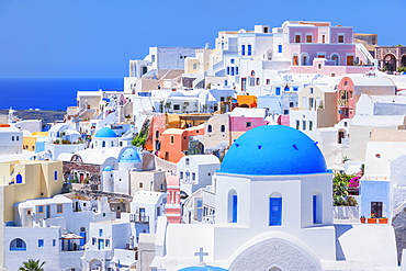 View of Oia village, Oia, Santorini, Cyclades Islands, Greek Islands, Greece, Europe