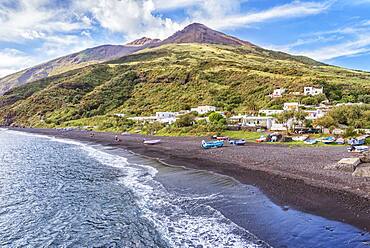 Volcanic beach, Stromboli, Aeolian Islands, UNESCO World Heritage Site, Sicily, Italy, Mediterranean, Europe