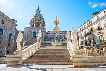 Piazza Pretoria, Palermo, Sicily, Italy, Mediterranean, Europe