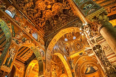 Capella Palatina, UNESCO World Heritage Site, Palermo, Sicily, Italy, Mediterranean, Europe