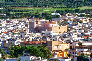 High angle view of San Vito Lo Capo historic district, San Vito Lo Capo, Sicily, Italy, Mediterranean, Europe