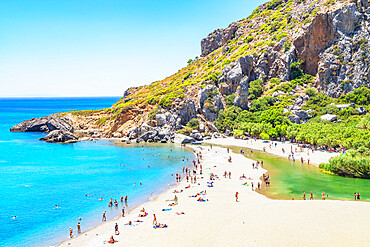 Preveli Beach, Rethymno, Crete, Greek Islands, Greece, Europe