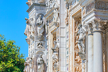 Abbey church facade, Certosa di Pavia monastery, Certosa di Pavia, Lombardy, Italy