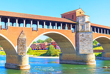 Ponte Coperto (Covered bridge), Pavia, Lombardy, Italy