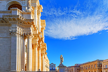 Piazza Duomo, Ortygia, UNESCO World Heritage Site, Syracuse, Sicily, Italy, Mediterranean, Europe