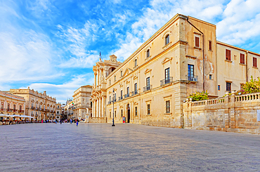 Piazza Duomo, Ortygia, UNESCO World Heritage Site, Syracuse, Sicily, Italy, Mediterranean, Europe