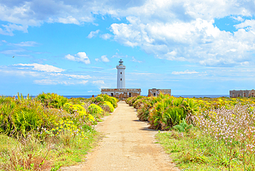 Lighthouse, Capo Murro di Porco, Syracuse, Sicily, Italy, Mediterranean, Europe