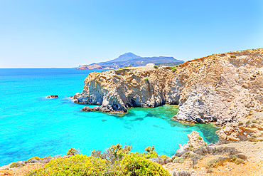 View of Tsigrado Bay, Milos Island, Cyclades Islands, Greek Islands, Greece, Europe