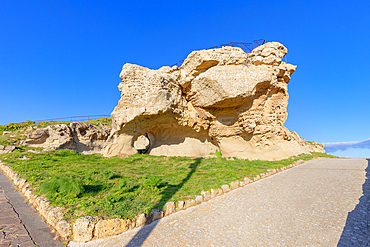 View of Rocca di Cerere rock formation, Enna, Siclly, Italy