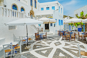 The picturesque main square of Nikia village, Nikia, Nisyros Island, Dodecanese Islands, Greece