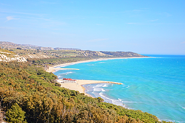 Eraclea Minoa beach, top view, Cattolica Eraclea, Agrigento district, Sicily, Italy