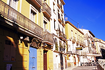 Old painted houses, Alicante, Costa Blanca, Spain, Europe