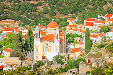 Chorio (upper town),high angle view, Chorio, Symi Island, Dodecanese Islands, Greece