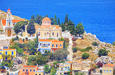 Church of Evangelismos (also known as Annunciation Church), Gialos, Symi Island, Dodecanese Islands, Greece