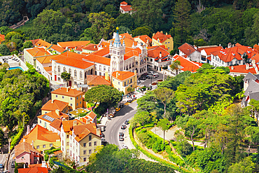 Sintra town, high angle view, Sintra, Portugal