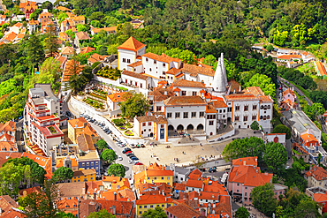 Sintra National Palace, high angle view, Sintra, Portugal