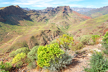 View over canyons and mountains, Soria, Gran Canaria, Canary Islands, Spain