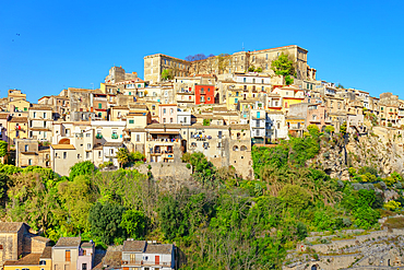 Low angle view of Ragusa Ibla historic town, Ragusa Ibla, Ragusa province, Sicily, Italy