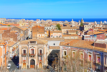 Elevated view of the town, Catania, Sicily, Italy