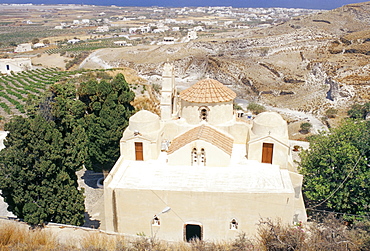 Christian church of our Lady Episkopi, Mesa Gonia, Santorini (Thira), Cyclades islands, Greece, Mediterranean, Europe