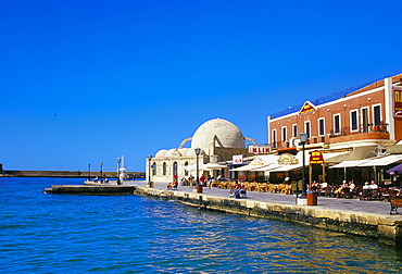 Hania (Chania) seafront and harbour, Hania, island of Crete, Greece, Mediterranean, Europe