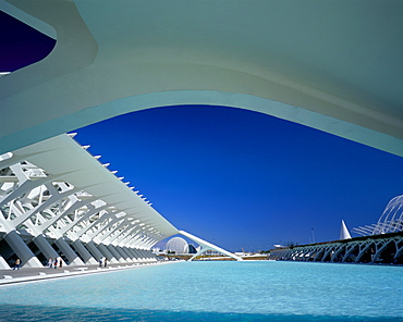 Principe Felipe Museum of Science, City of Arts and Sciences, architect Santiago Calatrava, Valencia, Spain, Europe