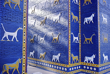 The reconstructed Ishtar Gate, Babylon, Iraq, Middle East