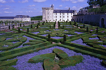 Formal gardens, Chateau of Villandry, UNESCO World Heritage Site, Indre et Loire, Loire Valley, France, Europe