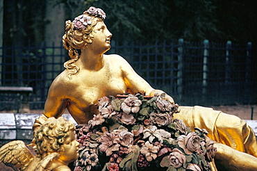 Statue in Bassin de Flore, by Tuby, Chateau of Versailles, dating from 17th century, UNESCO World Heritage Site, Yvelines, France, Europe