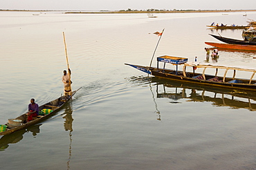 Sunset on the River Niger, Segou, Mali, Africa