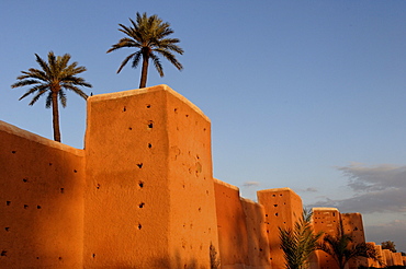 The walls of the old city, Marrakesh, Morocco, North Africa, Africa