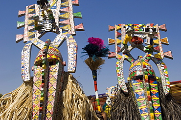 Bobo masks during festivities, Sikasso, Mali, Africa