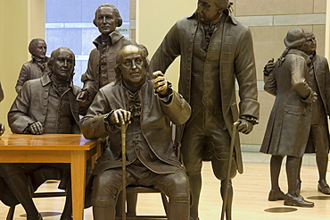 Lifesize bronze statues of the 42 delegates to the Constitutional Convention, Signers' Hall, National Constitution Center, Independence Mall, Philadelphia, Pennsylvania, United States of America, North America