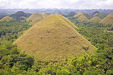 The Chocolate Hills, mounds of earth where grasses turn from green to brown during summer, of mysterious origin, Bohol island, The Philippines, Southeast Asia, Asia