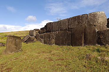 The Ahu Tahira, rectangular stone platforms on which the moai statues were erected, Vinapu, UNESCO World Heritage Site, Easter Island, Chile, South America