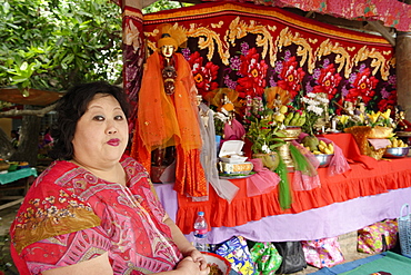 Nats altar during the Yadanagu Nats Festival, Amarapura, Mandalay Division, Republic of the Union of Myanmar (Burma), Asia 