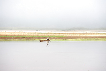 Along Tsiribihina, a river flowing from Madagascar in the Mozambique Channel by a delta, Madagascar, Indian Ocean, Africa 