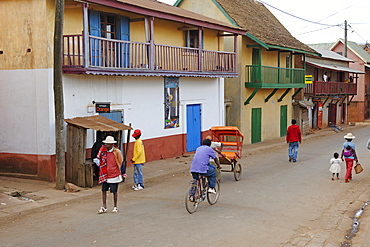 The main street, Ambalavao, southern part of the Central Highlands, Madagascar, Africa 