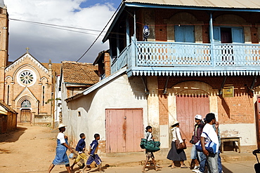 The main street, Ambalavao, southern part of the Central Highlands, Madagascar, Africa 