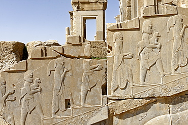 Medes and Arachos priests, The Tachara, the Palace of Darius the exclusive building of Darius I, Persepolis, Iran, Middle East