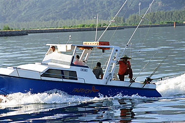 Fishing boat, Cerf Passage, northeast coast, island of Mahe, Seychelles, Indian Ocean, Africa