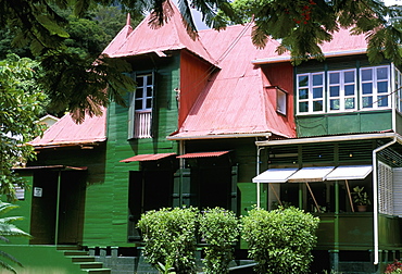 Creole house, Victoria, island of Mahe, Seychelles, Indian Ocean, Africa