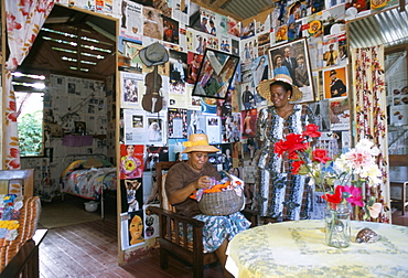 Traditional Creole house, island of Mahe, Seychelles, Indian Ocean, Africa