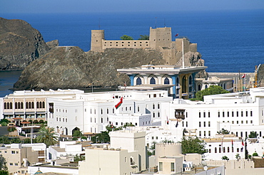 Old quarters and Jalali fort, Muscat, Sultanate of Oman, Middle East