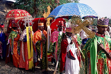 Procession for Christian festival of Rameaux, Axoum (Axum) (Aksum), Tigre region, Ethiopia, Africa