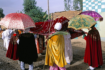 Palm Sunday procession, Axoum (Axum) (Aksum), Tigre region, Ethiopia, Africa