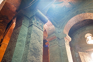 Interior, Bieta Ghiorghis (St. George's), Lalibela, UNESCO World Heritage Site, Wollo region, Ethiopia, Africa