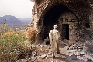 Christian monastery church, Gabriel Wuken, Mount Workamba, Tambien, Tigre provice, Ethiopia, Africa