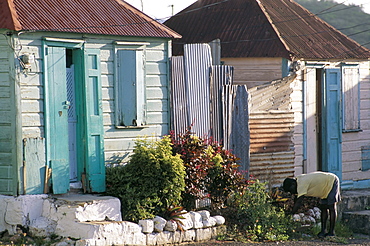 Houses in the old colonial quarter, St. John's, Antigua, Leeward Islands, West Indies, Caribbean, Central America